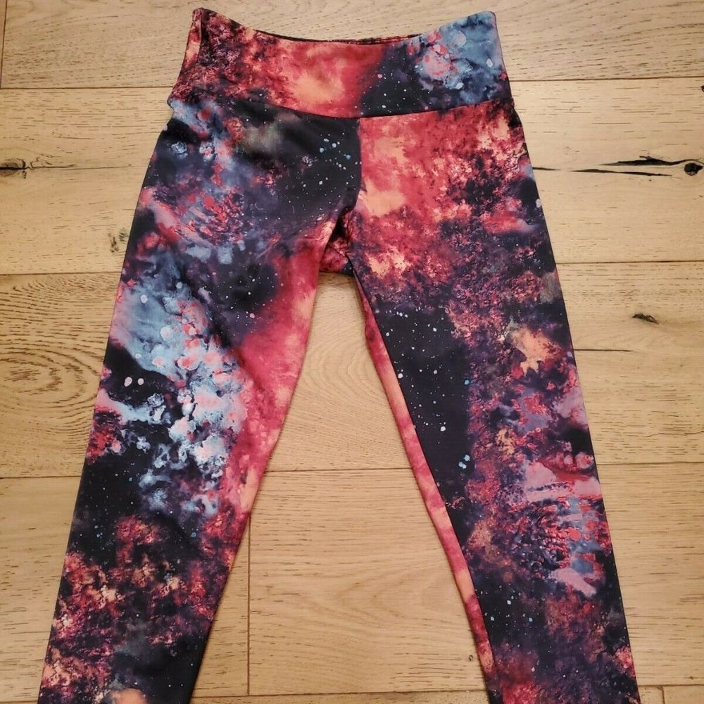 Onzie Pink Space Galaxy Sky Yoga Pant Extra Small XS